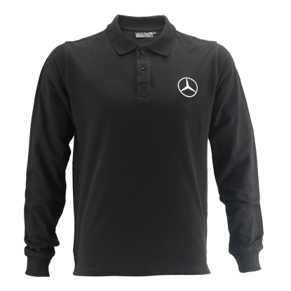 Uzun Kollu Polo Yaka Siyah T-Shirt resmi