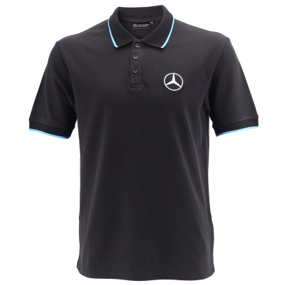 Polo Yaka Mavi Çizgili T-Shirt - Erkek resmi