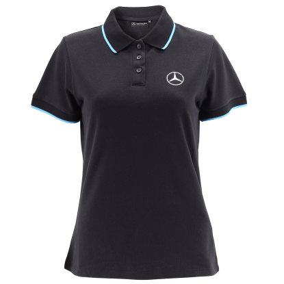 Polo Yaka Mavi Çizgili T-Shirt - Kadın resmi