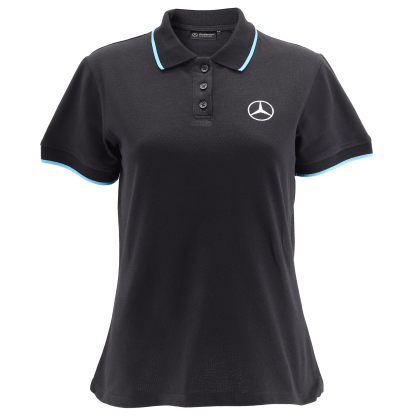 Polo Yaka Mavi Çizgili T-Shirt- Kadın resmi